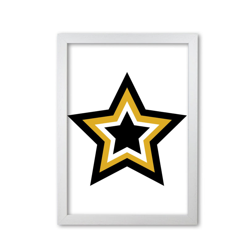 Mustard and black layered star modern fine art print