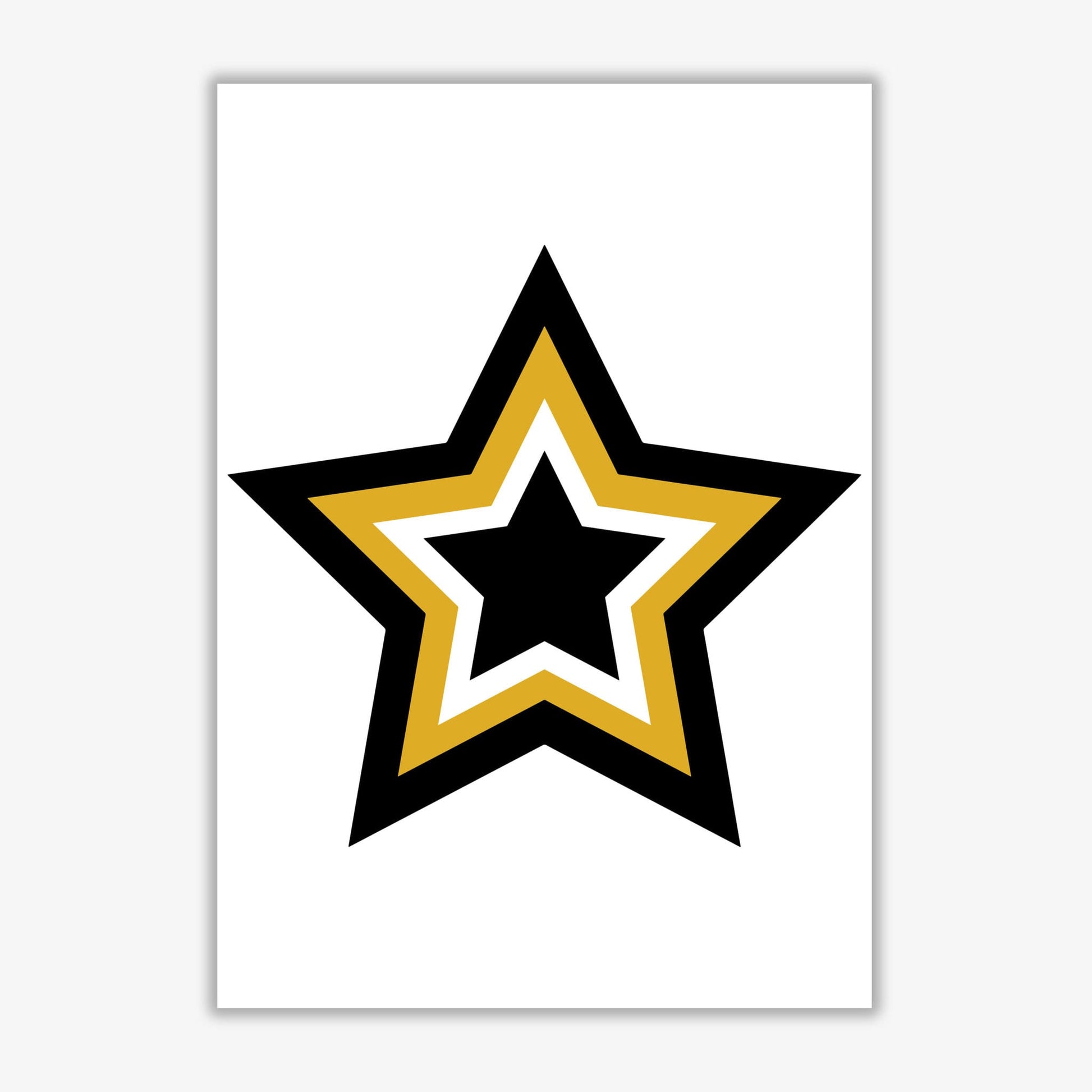 Mustard and black layered star modern fine art print