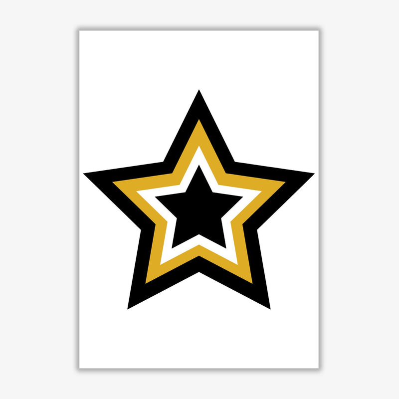 Mustard and black layered star modern fine art print