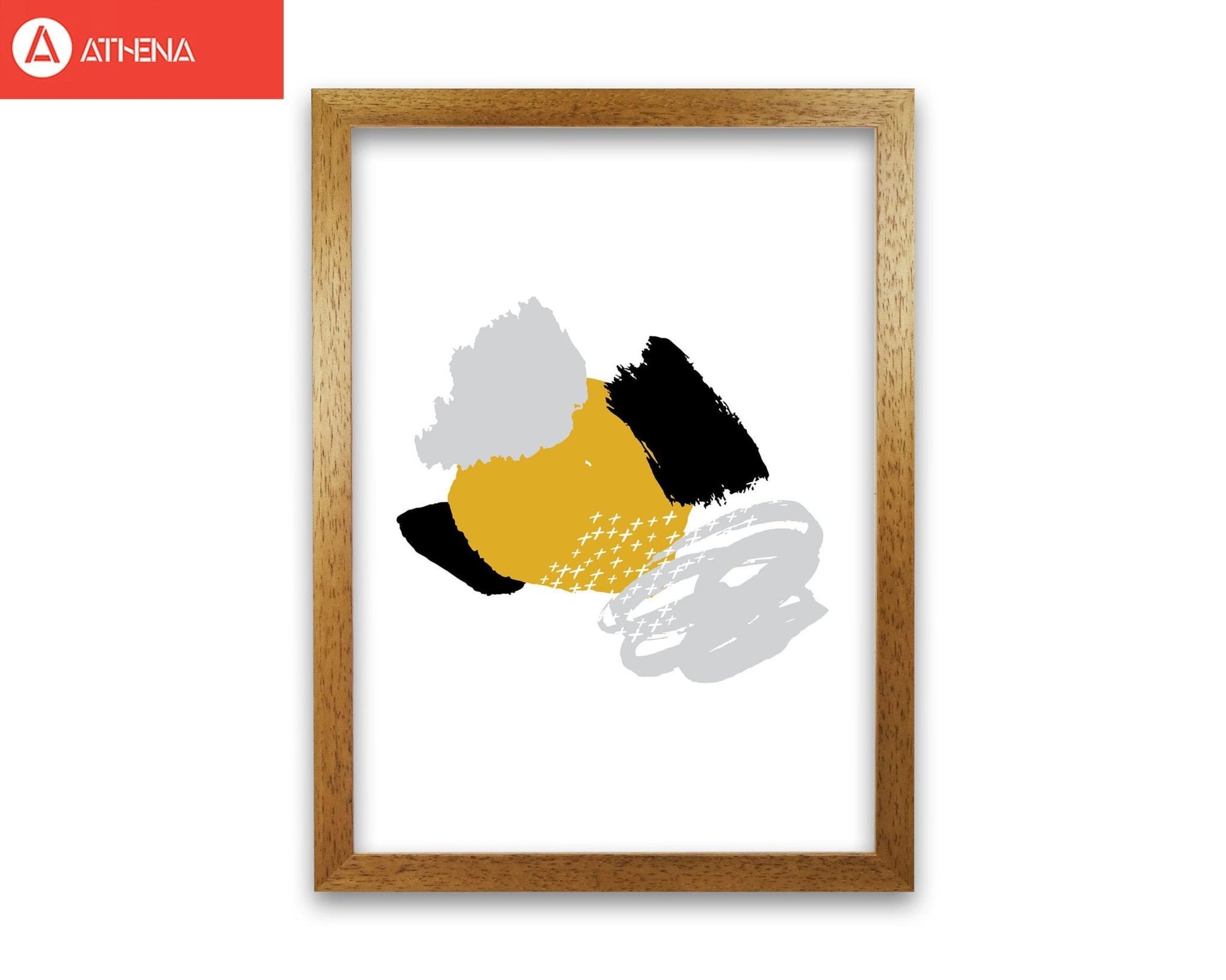 Mustard and black mismatch abstract modern fine art print