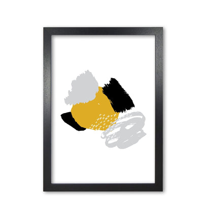 Mustard and black mismatch abstract modern fine art print