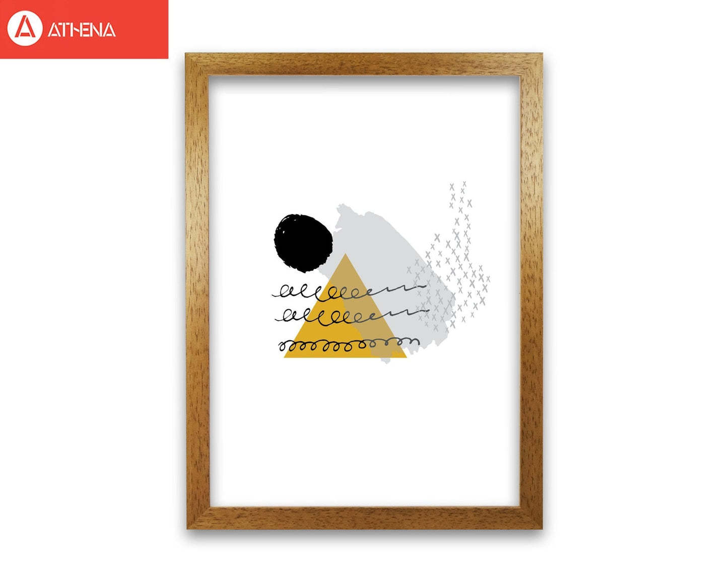 Mustard and black mountain sun abstract modern fine art print