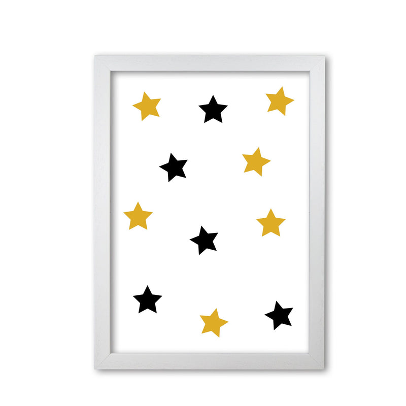 Mustard and black stars modern fine art print