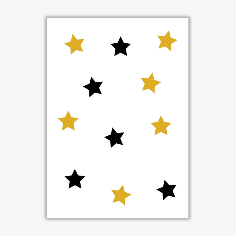 Mustard and black stars modern fine art print