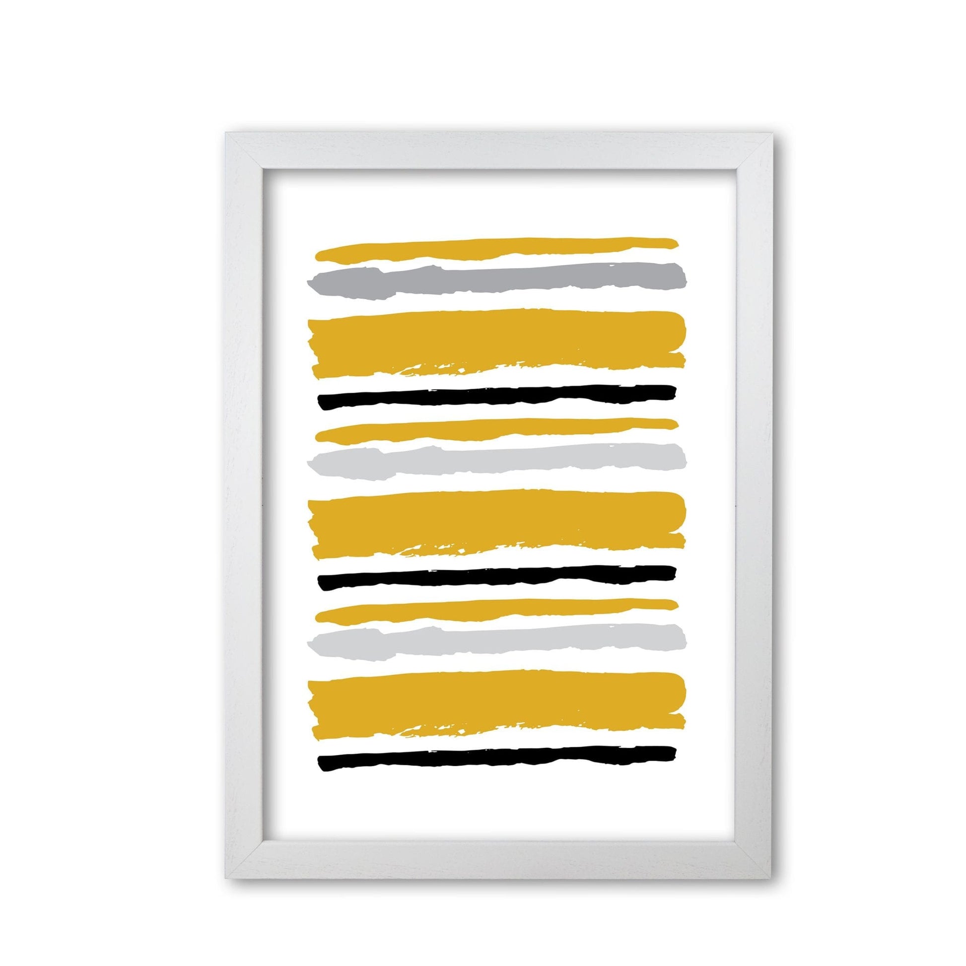 Mustard contrast abstract stripes modern fine art print