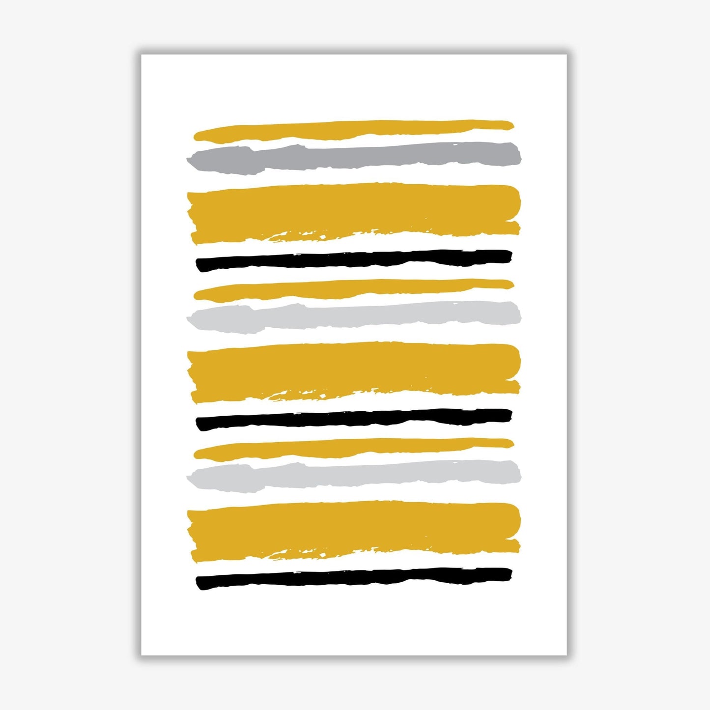 Mustard contrast abstract stripes modern fine art print