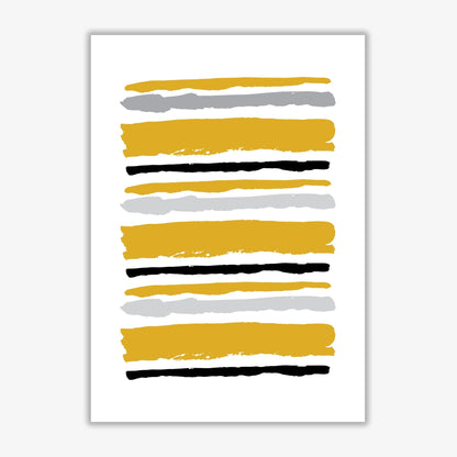 Mustard contrast abstract stripes modern fine art print