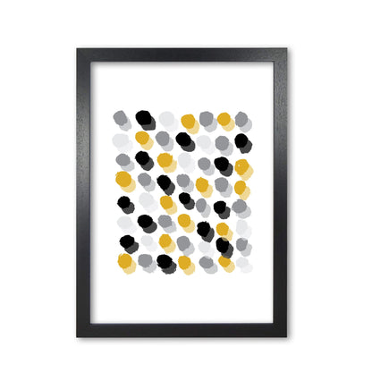 Mustard polka dots abstract modern fine art print