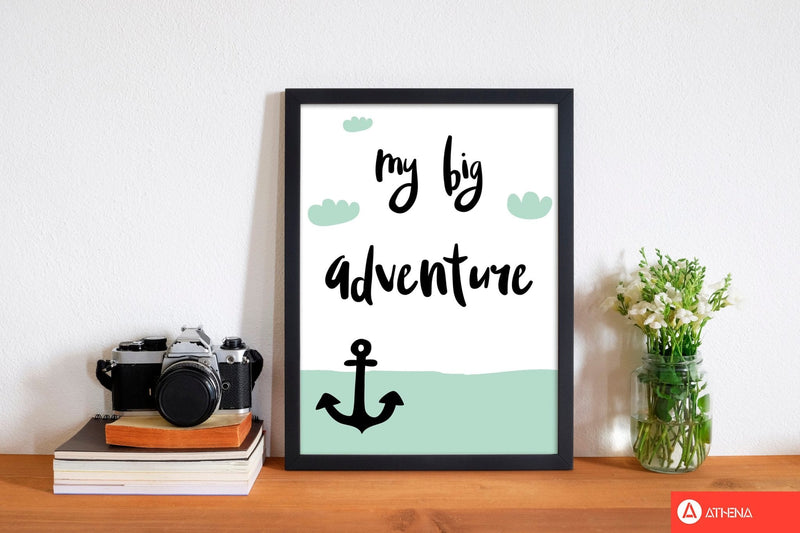 My big adventure modern fine art print, framed typography wall art