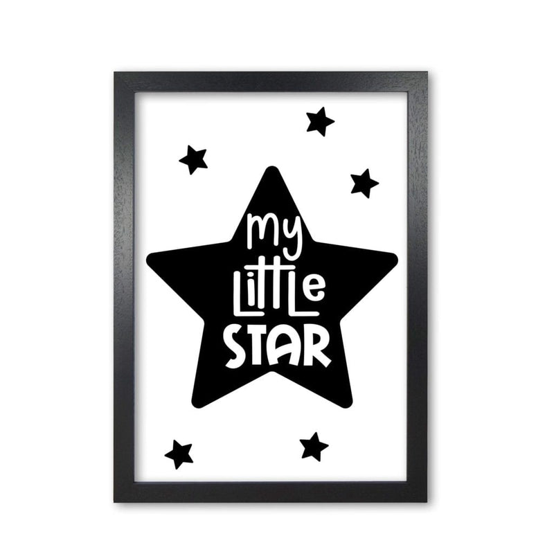 My little star black modern fine art print, framed childrens nursey wall art poster