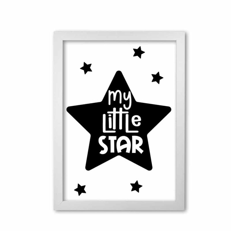 My little star black modern fine art print, framed childrens nursey wall art poster