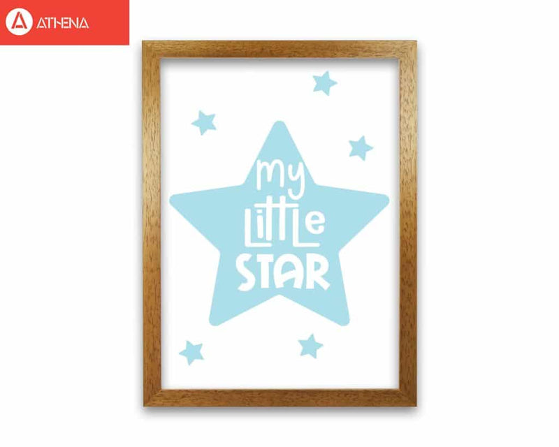 My little star blue modern fine art print, framed childrens nursey wall art poster