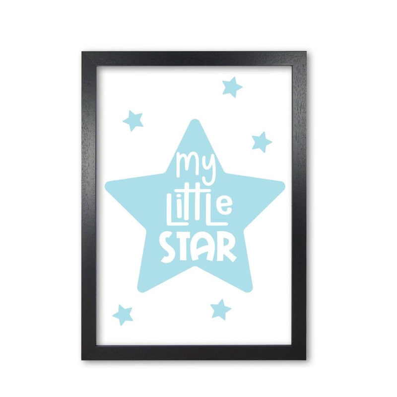 My little star blue modern fine art print, framed childrens nursey wall art poster