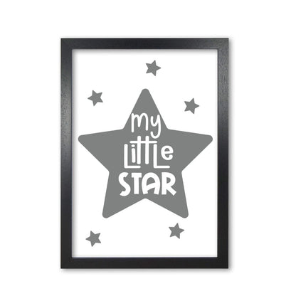 My little star grey modern fine art print, framed childrens nursey wall art poster