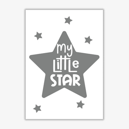 My little star grey modern fine art print, framed childrens nursey wall art poster