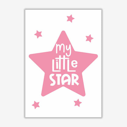 My little star pink modern fine art print, framed childrens nursey wall art poster