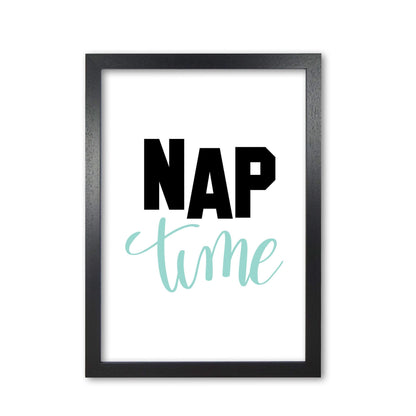 Nap time black and mint modern fine art print, framed typography wall art