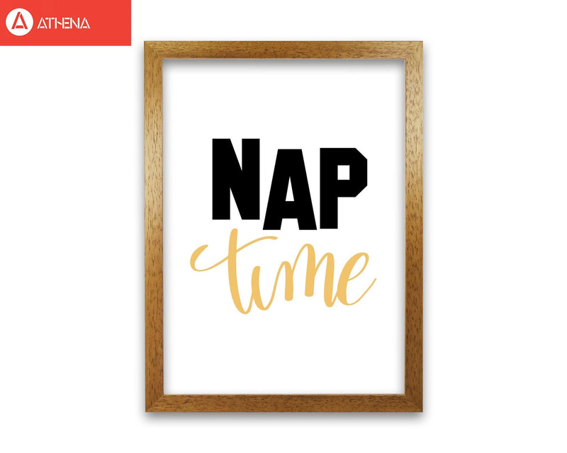 Nap time black and mustard modern fine art print, framed typography wall art
