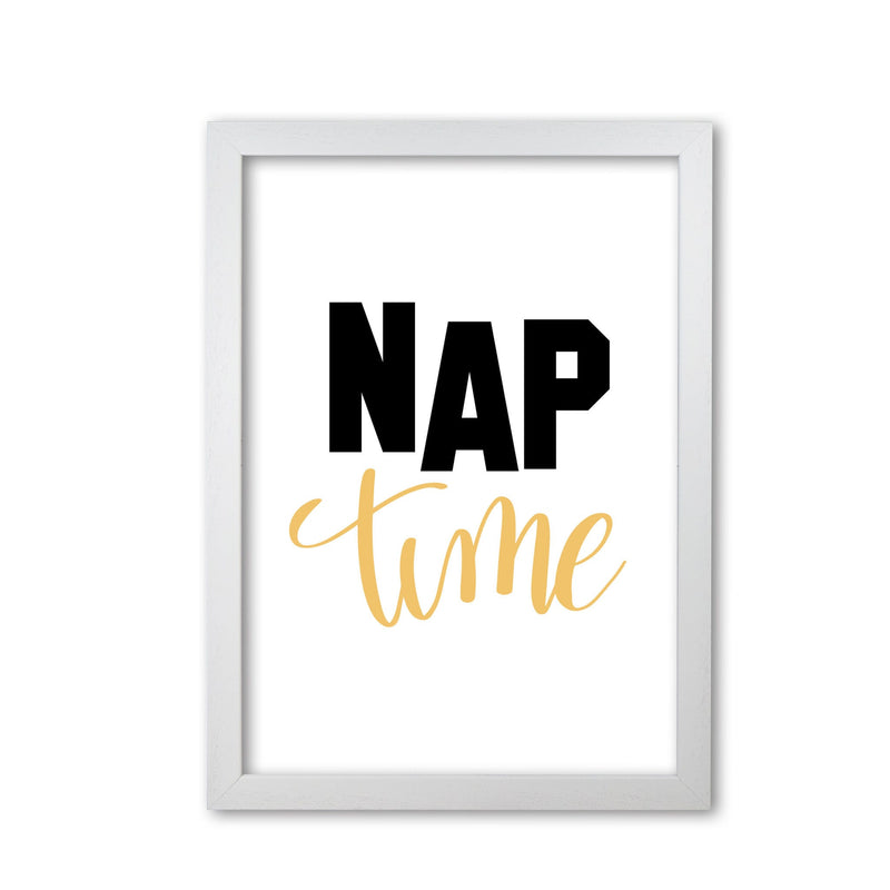 Nap time black and mustard modern fine art print, framed typography wall art