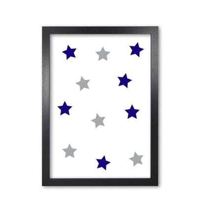 Navy and grey stars modern fine art print