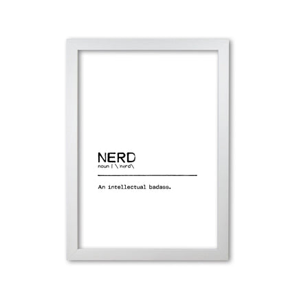 Nerd badass definition quote fine art print by orara studio