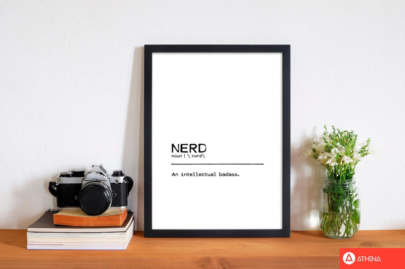 Nerd badass definition quote fine art print by orara studio
