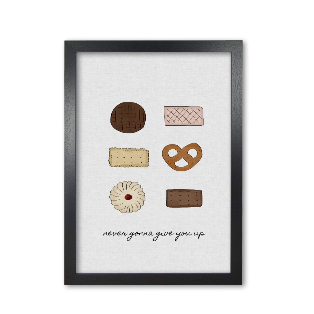 Never gonna give you up fine art print by orara studio, framed kitchen wall art