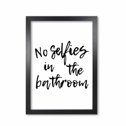 No selfies, bathroom modern fine art print, framed bathroom wall art