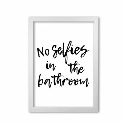 No selfies, bathroom modern fine art print, framed bathroom wall art