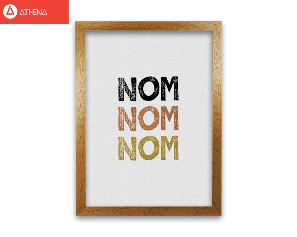 Nom nom nom fine art print by orara studio, framed kitchen wall art