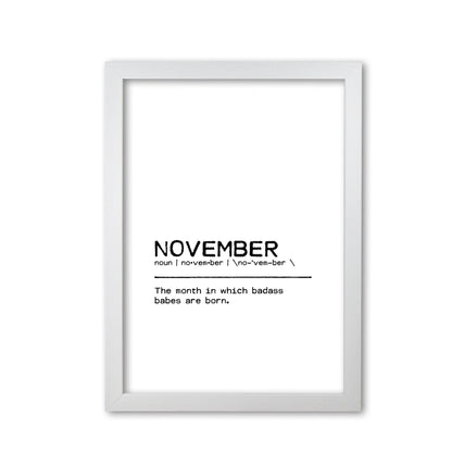 November badass definition quote fine art print by orara studio