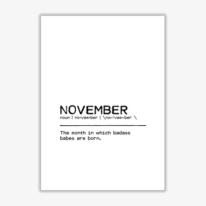 November badass definition quote fine art print by orara studio