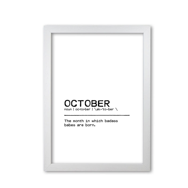 October badass definition quote fine art print by orara studio