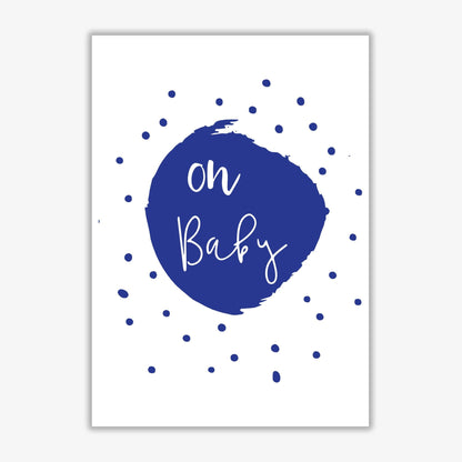 Oh baby navy modern fine art print, framed typography wall art