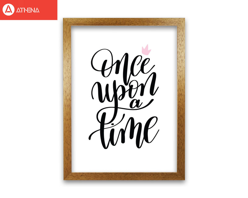 Once upon a time black modern fine art print, framed typography wall art