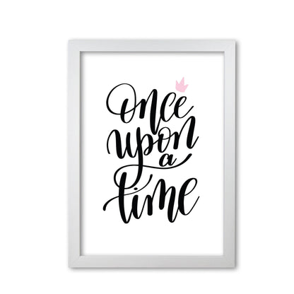 Once upon a time black modern fine art print, framed typography wall art