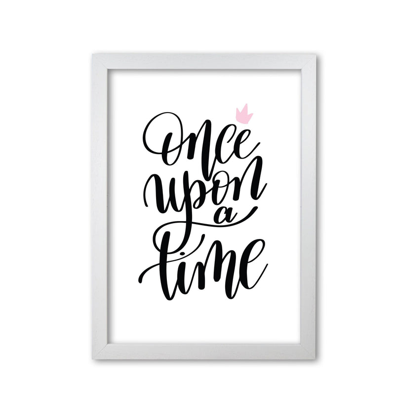 Once upon a time black modern fine art print, framed typography wall art