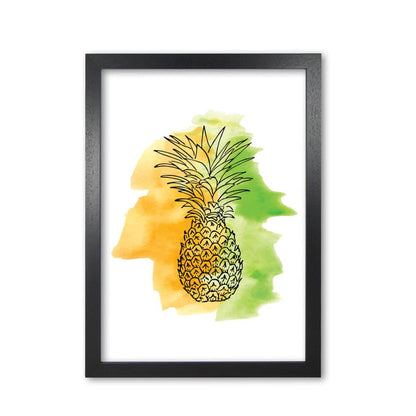 Orange and green pineapple watercolour modern fine art print