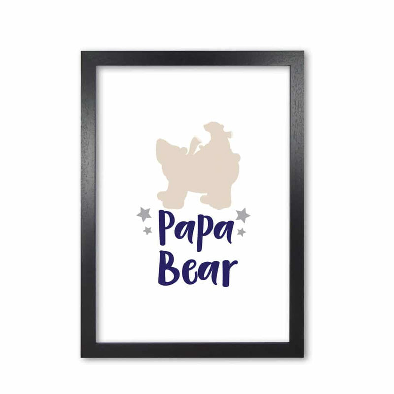 Papa bear modern fine art print, framed childrens nursey wall art poster