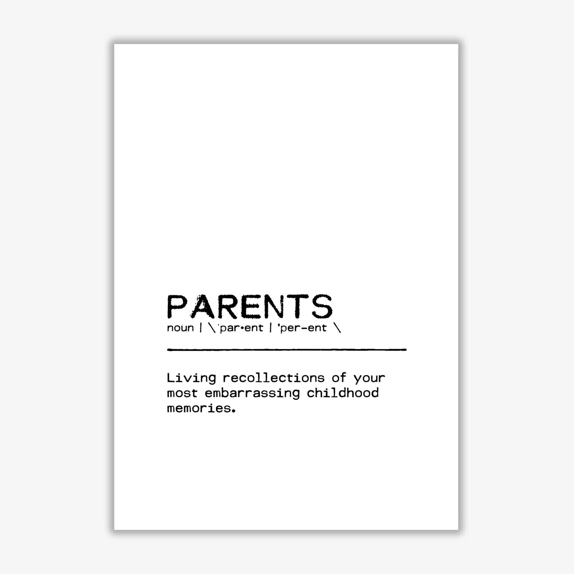Parents memories definition quote fine art print by orara studio