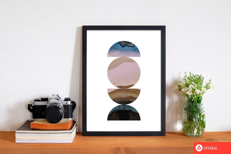 Pastel and sand abstract circles modern fine art print