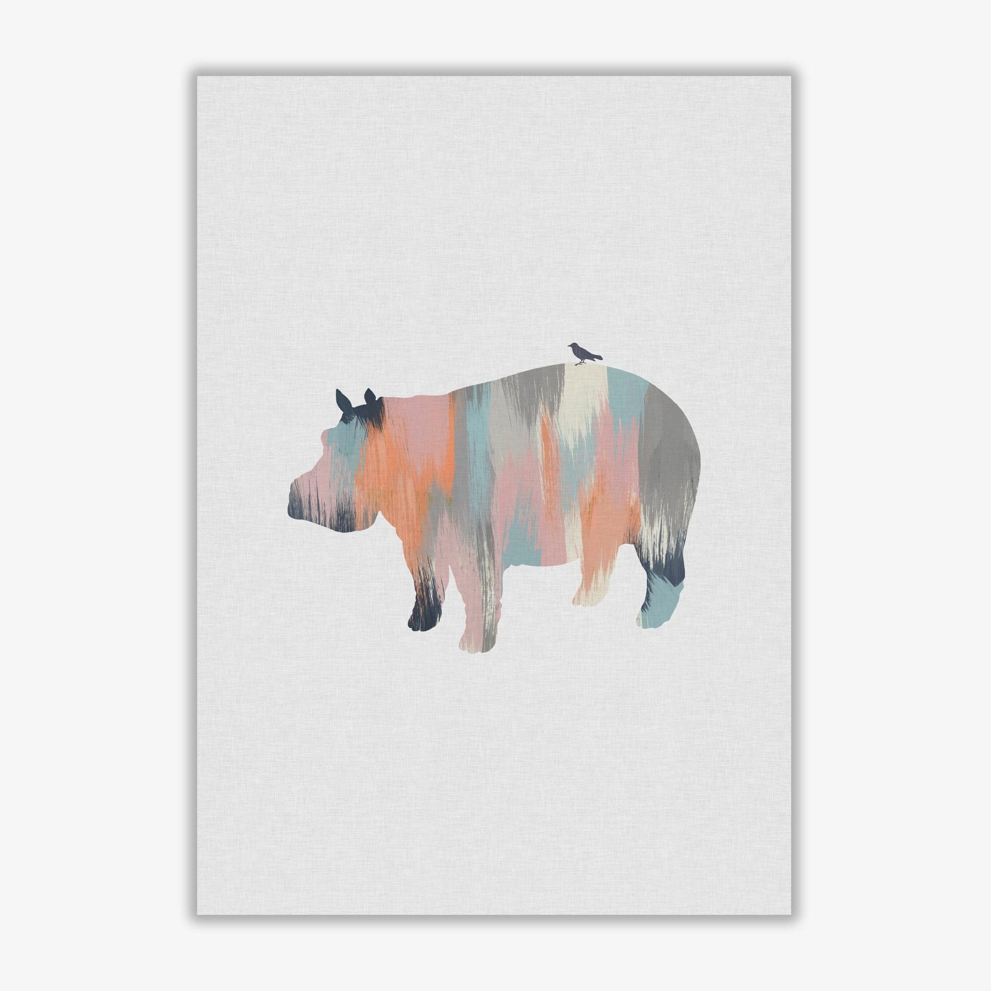 Pastel hippo fine art print by orara studio