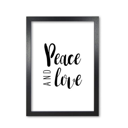 Peace and love modern fine art print, framed typography wall art