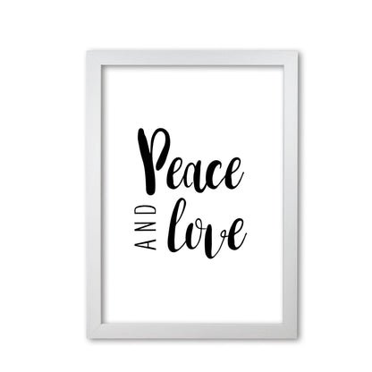 Peace and love modern fine art print, framed typography wall art