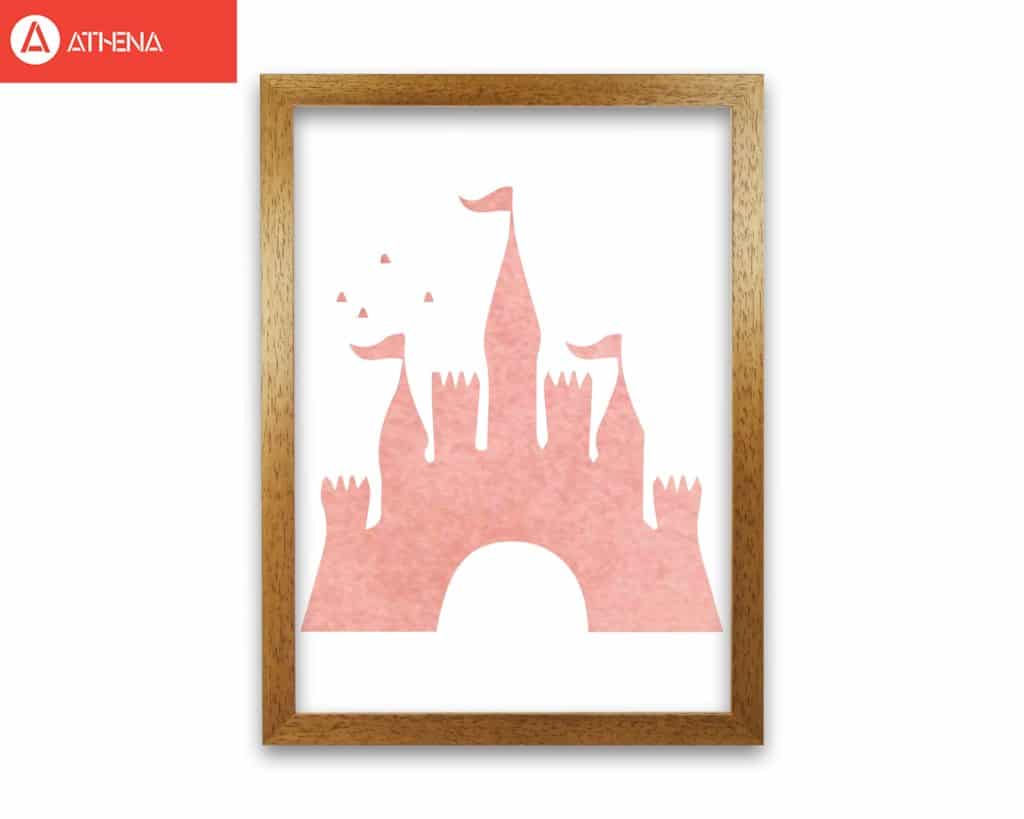 Peach castle watercolour modern fine art print