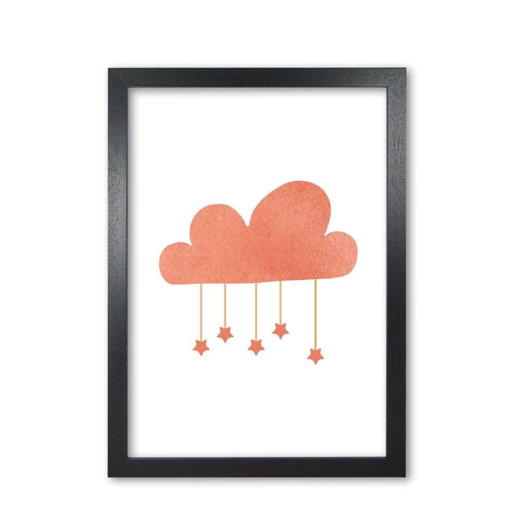 Peach cloud watercolour modern fine art print