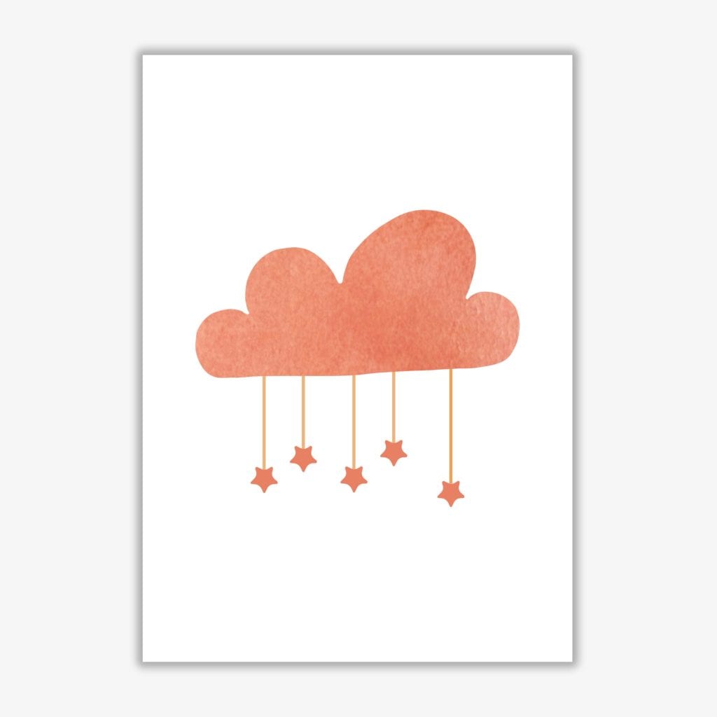 Peach cloud watercolour modern fine art print