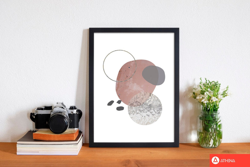 Peach, sand and glass abstract shapes modern fine art print