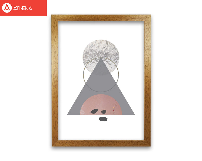 Peach, sand and glass abstract triangle modern fine art print