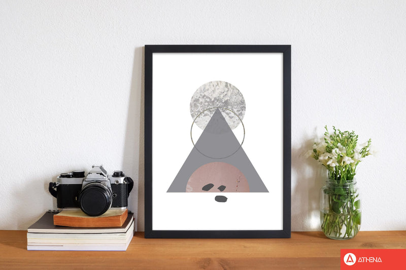 Peach, sand and glass abstract triangle modern fine art print
